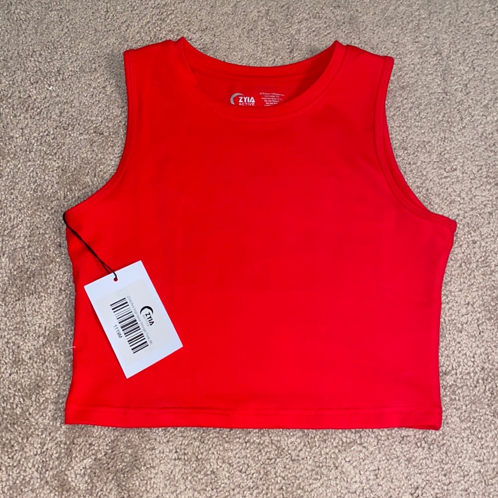 Zyia high neck tank top (red)
